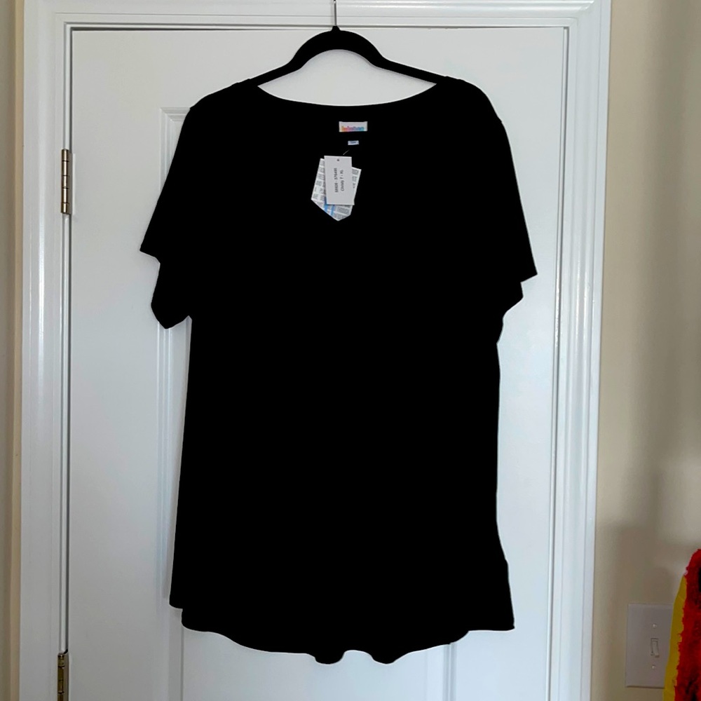 LuLaRoe XL Christy Top Solid Black BNWT